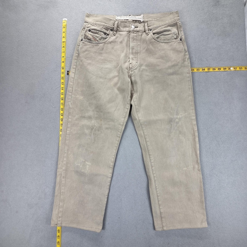 Diesel Jeans Mens Beige Basic 5355 Relaxed Straight Button Fly Italy Fits 34x28